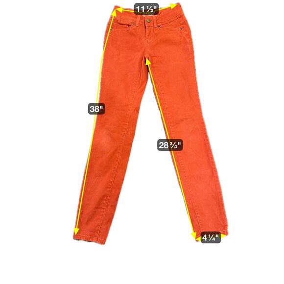 NOBO Womens Juniors Mid Rise Skinny Jeans Size 3 Rusty Orange 5 Pockets - Picture 3 of 12